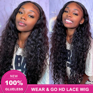 Perruque Lace Front Pré-Coupée Sans Colle 5x5 HD Transparente Cheveux Humains Brésiliens Grade 12A Ondulés Bouclés Pré-Pluckée Noire - Product Image 5