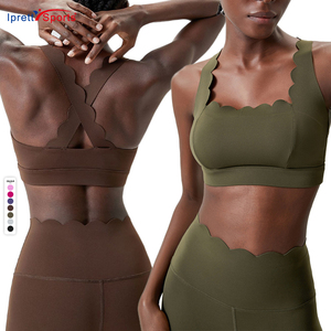 Soutien-gorge de sport festonné pour femmes élégant <span class=keywords><strong>dos</strong></span> croisé léger parfait pour les entraînements de gymnastique de yoga soutien-gorge de sport <span class=keywords><strong>dos</strong></span> croisé - Product Image 1