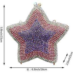 กระเป๋าคลัทช์รูปดาวประดับคริสตัลหรูหราสำหรับผู้หญิง น่ารัก เหมาะสำหรับออกงานกลางคืน - Product Image 2