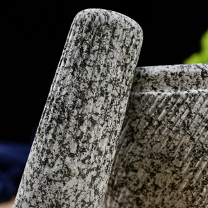 Hand Carved Stone Mortar And Pestle Bluestone Natural Stoneware Herb Spice Grinder Manual Durable Household Commercial Use - Product Image 1