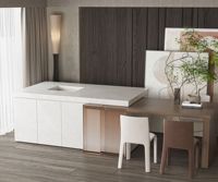 Grande dalle en pierre frittée jaune clair Naxi - Imperméable et durable, design moderne pour villa, jardin, salle à manger, balcon et salon