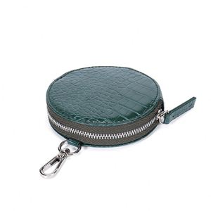 Crocodile Texture Faux Leather Headphone Bag Key Holders Round Zipper Wallet <b>Small</b> <b>Women</b> Coin <b>Purse</b> - Product Image 2