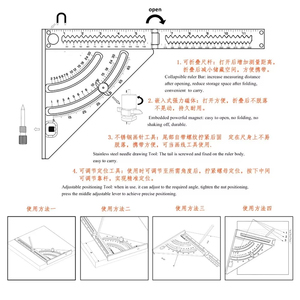 Chế biến gỗ nhôm hợp kim tam giác Cai Trị đa góc vuông quy mô vị trí thước đo góc thước đo Hợp kim nhôm - Product Image 6