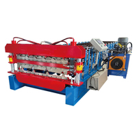 Machine de formage à froid de panneaux de toiture trapézoïdaux en acier double couche
