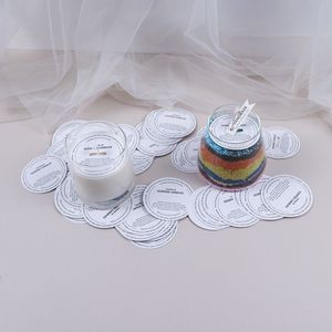 เทียนหอมรูปถ้วย ทำจากขี้ผึ้งถั่วเหลือง งานแฮนด์เมด ของตกแต่งงานแต่งงาน แผ่นรองกันฝุ่น ทรงกลม สีขาว - Product Image 2