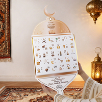 Coffret cadeau islamique personnalisé BespritGift pour le Ramadan avec estampage à chaud doré et impression CMYK, calendrier de l'avent de 30 jours pour les familles musulmanes