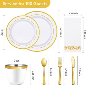 Vaisselle en plastique dorée de qualité supérieure, couverts jetables dorés, ensemble de couverts en plastique (fourchettes, cuillères, couteaux) pour fêtes, anniversaires, et célébrations. - Product Image 6