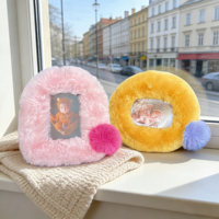 Nuevo y Adorable Marco de Fotos de Felpa Suave con Impresión Gicle de 18x16cm, Color Personalizado, Imagen Extraíble, Decoración de Escritorio, Regalo para el Hogar y la Oficina