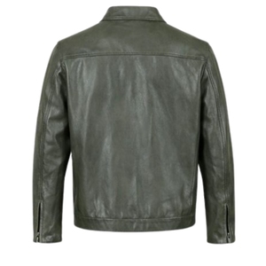 Chaqueta de Cuero para Mujer, Color Antracita, Chaqueta de Motociclista Ajustada de Cuero Genuino con Hombros Estructurados - Product Image 5