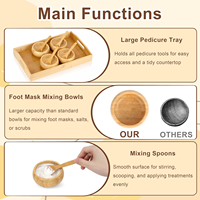 Nampan Pedikur Bambu, Nampan Kayu untuk Spa Kaki, Nampan Kayu untuk Spa Kaki bagi Teknisi Kuku dan Ahli Kecantikan