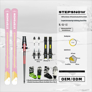 Conjunto de Esquí Alpino de Invierno 2026 para Mujer Adulta, Incluye Esquís de Madera, Fijaciones, Botas de Esquí y Bastones, 143 cm, Rosa - Product Image 2