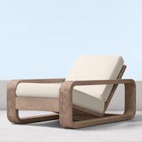 Chaise longue en teck moderne minimaliste nordique pour l'extérieur, résistante au soleil, imperméable, anti-corrosion, pour villas, jardins, balcons