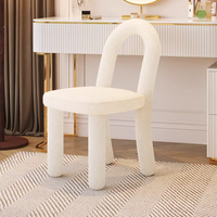 Tabouret de maquillage moderne de luxe léger de style nordique avec dossier, chaise ergonomique écologique pour salon, rouge