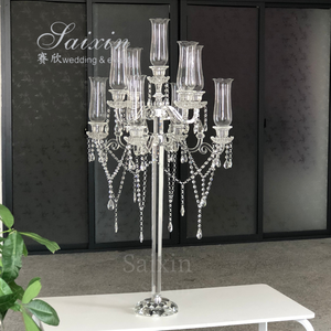 ZT-267 Luxury 9-Arms Crystal Beaded Candelabra New Wedding <strong>Centre</strong> <strong>Piece</strong> Hanging <strong>Table</strong> Decoration - Product Image 3
