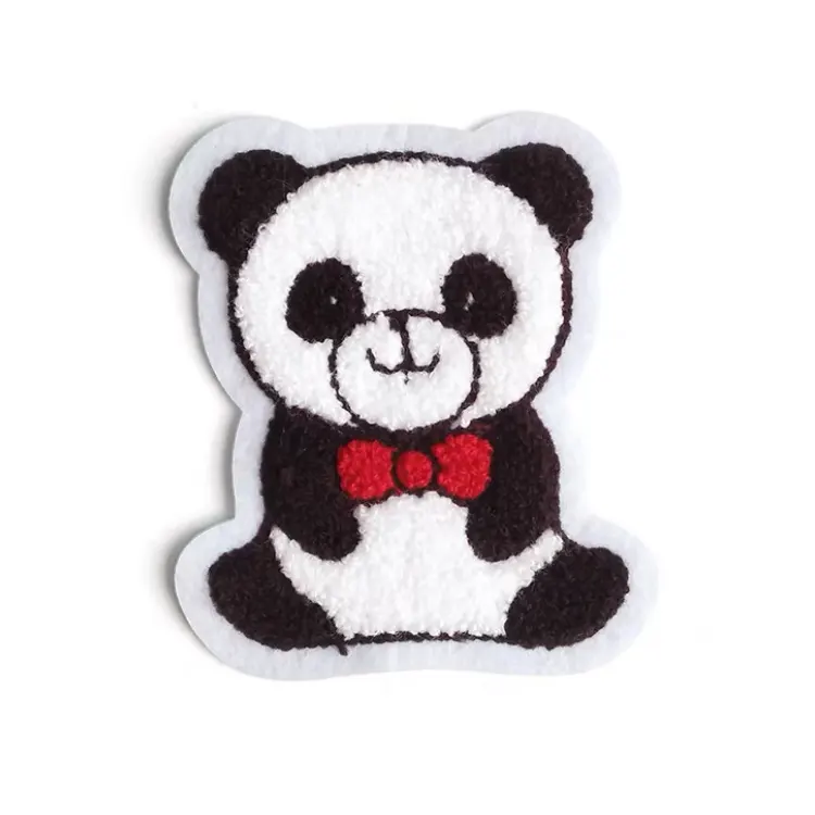 OEM üreticisi yüksek kaliteli şönil nakış sevimli ayı panda görüntü