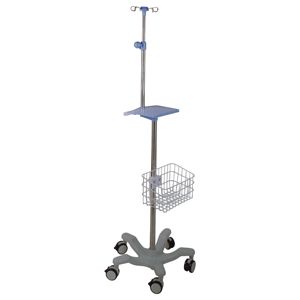 Thickened Stainless Steel Mobile Infusion Rack Height <b>Adjustable</b> Pump Tray Frame Blue Infusion Rod Support Hospital Use Advanced - Product Image 3