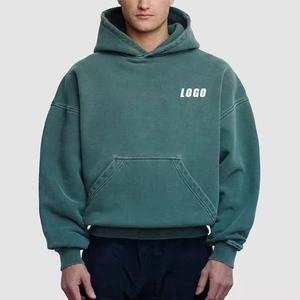 هودي رجالي فضفاض بوزن ثقيل 500 جرام/متر مربع، 100% قطن، بأكتاف منخفضة وتصميم واسع ومقصوص، مغسول بتأثير حمضي، بالجملة وبتصنيع حسب الطلب - Product Image 2