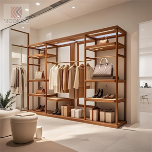 Fashion Design Custom High-End Modern Clothes Shop Display <strong>Clothing</strong> <strong>Wooden</strong> <strong>Clothing</strong> Display <strong>Rack</strong> for Clothes Store - Product Image 2