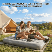 Matelas de camping gonflable double bleu encre pour 2 personnes, mousse 3D, léger, pour voyage en extérieur