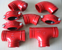 Raccords croisés pour sprinklers, raccords rainurés, té, coude et raccord rigide en fonte ductile homologués FM UL pour système de conduites d'incendie A536