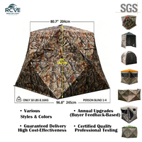 360 °   Tienda de campaña de camuflaje transparente para caza, con entrada y salida silenciosas, impermeable y con cuerdas de sujeción, ideal para la caza al aire libre.