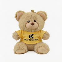 Porte-clés ours en peluche mini, jouet en peluche, ornement de sac, cadeau promotionnel, vente en gros, logo personnalisé, t-shirt, petite commande 10cm
