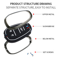 Étui de protection pour clé de voiture en alliage de zinc et gel de silice pour Alfa Romeo Giulia Stelvio Tonale, porte-clés, accessoires de sac