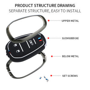 Étui de protection pour clé de voiture en alliage de zinc et gel de silice pour <span class=keywords><strong>Alfa</strong></span> <span class=keywords><strong>Romeo</strong></span> Giulia Stelvio Tonale, porte-clés, <span class=keywords><strong>accessoires</strong></span> de sac - Product Image 5