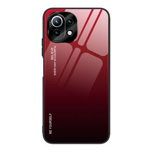 Per <span class=keywords><strong>Xiaomi</strong></span> <span class=keywords><strong>11</strong></span> <span class=keywords><strong>Lite</strong></span> <span class=keywords><strong>Cover</strong></span> in vetro temperato sfumato Silicone custodia Ultra sottile paraurti antigraffio copertura protettiva completa del telefono - Product Image 1