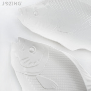 Assiette en céramique en forme de poisson, blanche, moderne, 15 et 13 pouces, la plus populaire pour la restauration (vente en gros) - Product Image 4