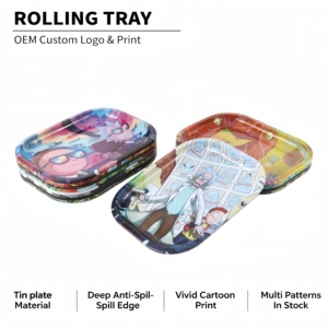 High Quality Lightweight Modern Metal Oval Cigarette Rolling Tray Custom Logo Accessories Grinders Storage Serving 14x8x8cm - Product Image 1