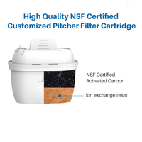 Carafe de remplacement pour filtres à eau B R It-a, cartouche de charbon actif et résine échangeuse d'ions