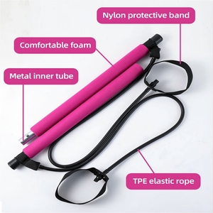 Équipement de sport à domicile, barre de yoga et de pilates réglable et portable avec bande de résistance élastique - Product Image 6