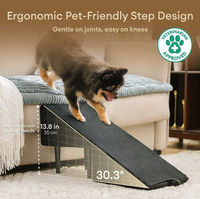 Rampe et escalier convertible 2-en-1 pour chien, pliable, en plastique et bois, marchepied pour animaux de compagnie, pour petits chiens âgés, soutien articulaire, antidérapant