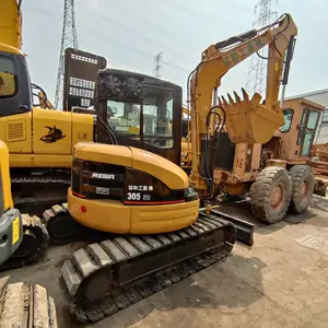 Original Caterpillar cat 305SR mini excavator with swing boom rubber track for sale