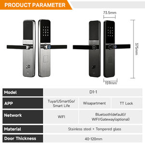 Serrure intelligente de dernière génération pouvant être utilisée simultanément sur le <span class=keywords><strong>WEB</strong></span> et l'application, personnalisable, en acier inoxydable. - Product Image 2