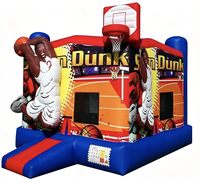 Château gonflable commercial Fun Bounce 3D sur le thème du basketball, 13x15x13 pieds, en PVC, pour événements et fêtes d'enfants