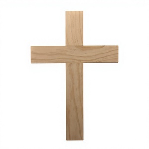 Escultura de Cruz de Madera Minimalista Art Deco de AZ ENTERPRISES, Decoración Religiosa para el Hogar, para Sala de Estar, Tema de Bautismo, Lavable - Product Image 1