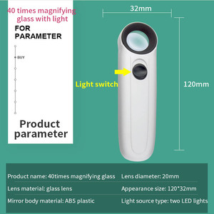 Lupa y <span class=keywords><strong>Microscopio</strong></span> <span class=keywords><strong>de</strong></span> Mano con Doble Luz LED, Impermeable, con Diámetro <span class=keywords><strong>de</strong></span> Lente <span class=keywords><strong>de</strong></span> 20 mm para Lectura y Reparación - Product Image 6
