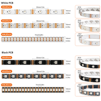 BTF-LIGHTING Bande lumineuse LED flexible à pixels RGB adressables individuellement, homologuée UL, DC12V, WS2815, double signal, 30, 60, 144 LED