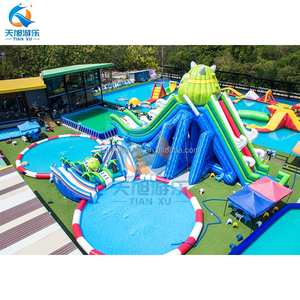 Parque Acuático Inflable Gigante con Toboganes, Divertido Parque de Atracciones Temático, <span class=keywords><strong>Piscina</strong></span> Grande Inflable de PVC Resistente - Product Image 4