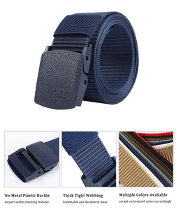 Cinturón Táctico de <span class=keywords><strong>Lona</strong></span> de Nailon Tejida para <span class=keywords><strong>Hombre</strong></span> de 3.8cm con Logotipo Personalizado, Sin Hebilla de Metal o Plástico, MOQ Bajo - Product Image 3