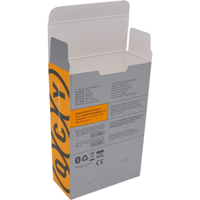 Boîte en carton pliable tendance et haut de gamme avec accent couleur en relief pour emballage électronique d'écouteurs Bluetooth sans fil