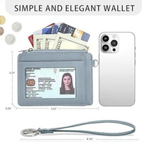 Porte-cartes RFID miniature personnalisé, portefeuille minimaliste à poignet avec porte-clés, étui à fermeture éclair pour femmes