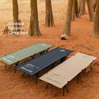 Lit de camp pliant Mountainhiker, double usage (hauteur réglable), pour camping en extérieur et sieste, en tissu Oxford portable