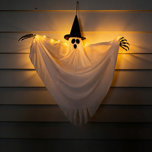 Decoración Colgante <span class=keywords><strong>de</strong></span> Fantasma <span class=keywords><strong>de</strong></span> Halloween al por Mayor <span class=keywords><strong>con</strong></span> Luces <span class=keywords><strong>LED</strong></span>, <span class=keywords><strong>Sombrero</strong></span> <span class=keywords><strong>de</strong></span> <span class=keywords><strong>Bruja</strong></span> y Manos <span class=keywords><strong>de</strong></span> Esqueleto para Decoración <span class=keywords><strong>de</strong></span> Pared Festiva - Product Image 1