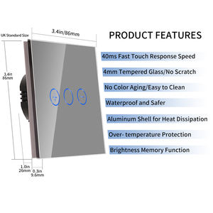 Bingoelecホームウォールタッチスクリーンファン調光器TuyaAlexaスマートスイッチはWifiで動作します - Product Image 5
