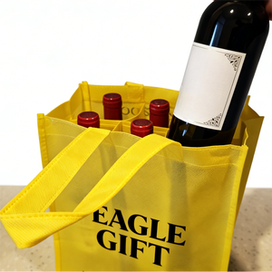 Heavy Duty <b>Divided</b> 6 Bottle Carrier Christmas Gift Wine <b>Bags</b> with Hook & Loop Closure and Customizable Colors Non Woven <b>Bags</b> - Product Image 5