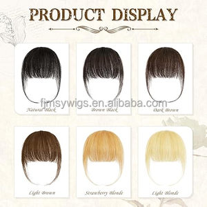 Extension per <span class=keywords><strong>Capelli</strong></span> 100% <span class=keywords><strong>Veri</strong></span> <span class=keywords><strong>Capelli</strong></span> Umani Europei Remy Biondi Naturali - Frangia Sottile a Clip per <span class=keywords><strong>Capelli</strong></span> Diradati - Product Image 5