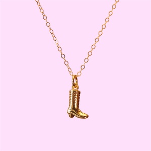 Western Style Jewelry Women Necklace Custom Stainless Steel Enamel Hat <b>Boots</b> Pendant Necklace - Product Image 6